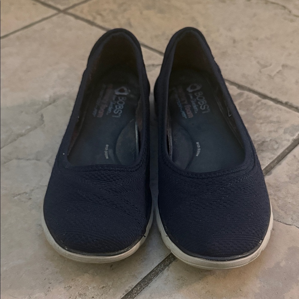 Skechers BOBS Navy Slip-On Flats supastar navy size 9.